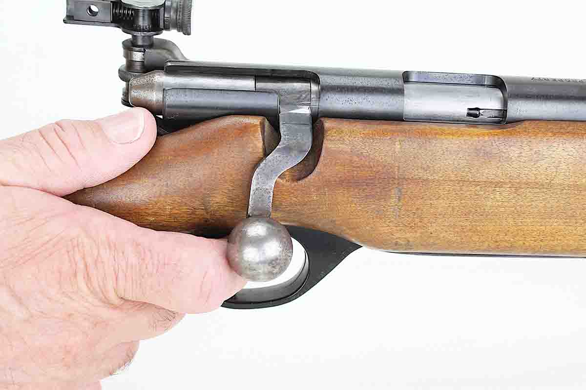 The M44 U.S.(a) oversized bolt knob may interfere with the trigger finger of large hands.